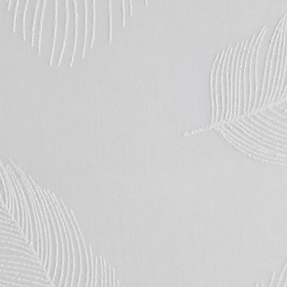 Paire de vitrage tamisant étamine passe-tringle imprimé gomme blanc L.160 x l.60cm Dylrev