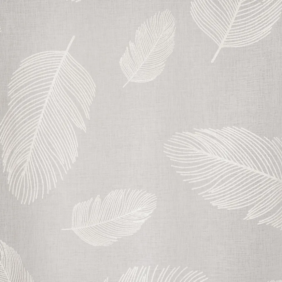 Paire de vitrage tamisant étamine passe-tringle imprimé gomme blanc L.160 x l.60cm Dylrev