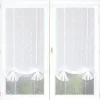 Paire de vitrage tamisant étamine passe-tringle rubans relevables blanc L.200 x l.90cm Dylrev