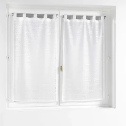 Paire de voilages à passants (2x60x120 cm - Blanc)