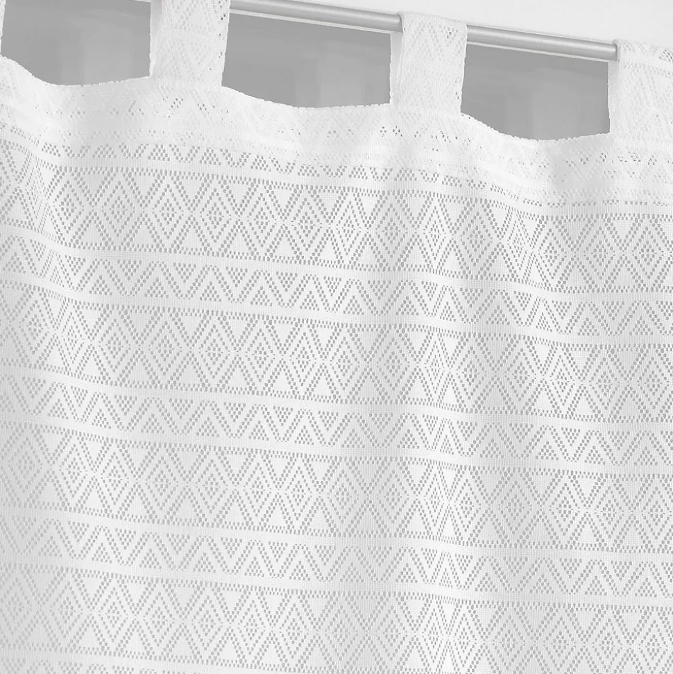 Paire de voilages à passants (2x60x120 cm - Blanc)