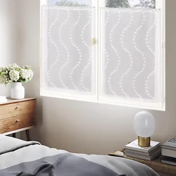 Paire de Voilages Blancs en Polyester avec Petits Nœuds 60x120cm