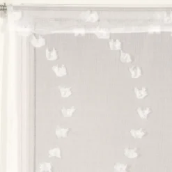 Paire de Voilages Blancs en Polyester avec Petits Nœuds 60x120cm