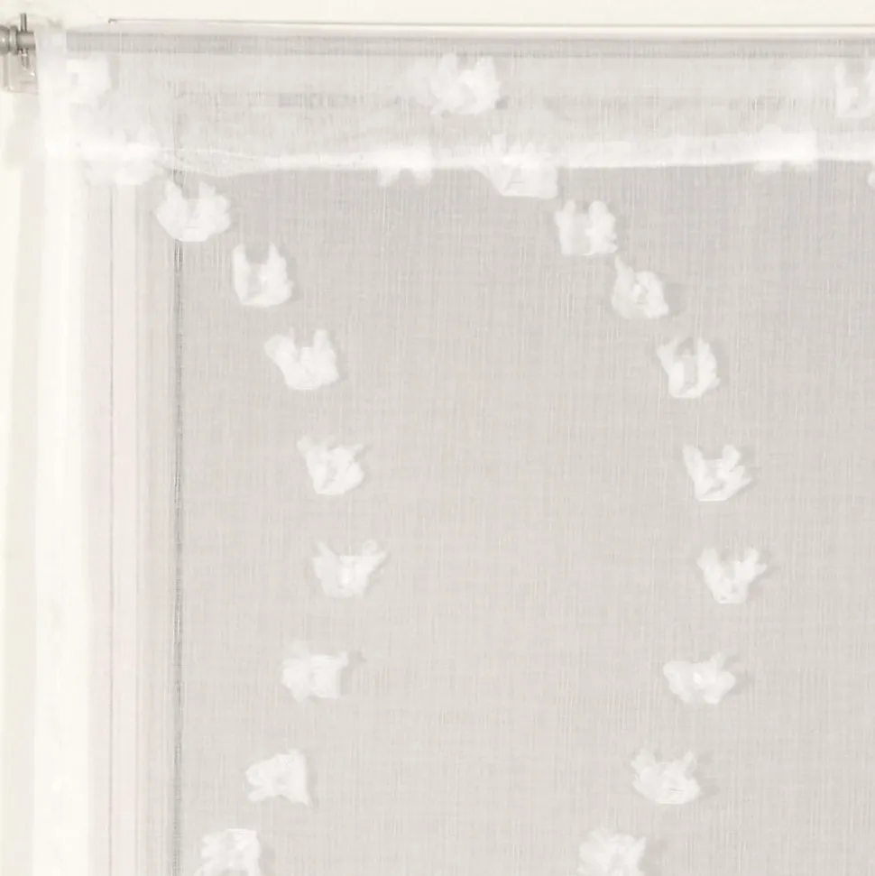 Paire de Voilages Blancs en Polyester avec Petits Nœuds 60x120cm