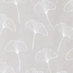 Paire de voilages brodés feuilles ginkgo 60x120cm - Blanc - Prêts à poser avec finition passe-tringle