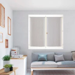 Paire de Voilages Brodés Gris 60x90cm - Prêts à Poser avec Finition Passe-Tringle
