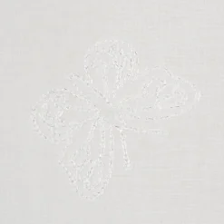 Paire de voilages brodés papillons 60x90cm - Rideaux élégants prêts à poser en blanc