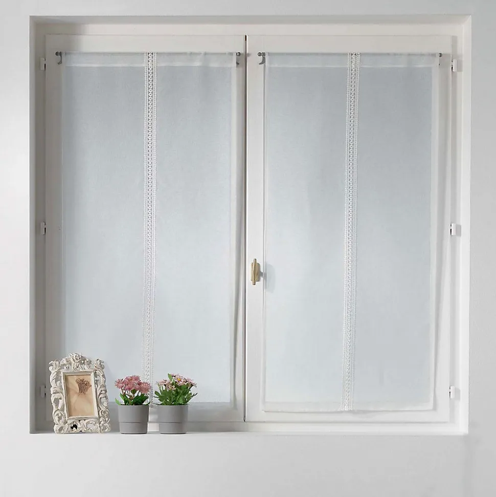 Paire de Voilages "Dentellina" 60x90cm Blanc