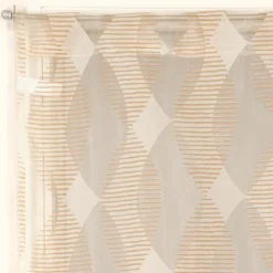 Paire de Voilages Dévoré Beige 60x120cm - Finition Passe-Tringle
