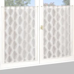 Paire de Voilages Dévoré Blanc 60x160cm - Finition Passe-Tringle