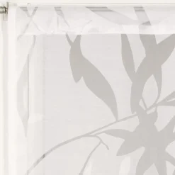 Paire de Voilages Dévoré Feuilles de Bambou 60x90cm en Blanc.