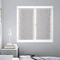 Paire de voilages dévoré gris 60x120cm avec finition passe-tringle