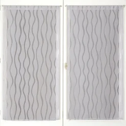 Paire de voilages dévoré gris 60x120cm avec finition passe-tringle