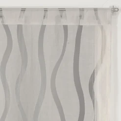 Paire de voilages dévoré gris 60x90cm avec finition passe-tringle.