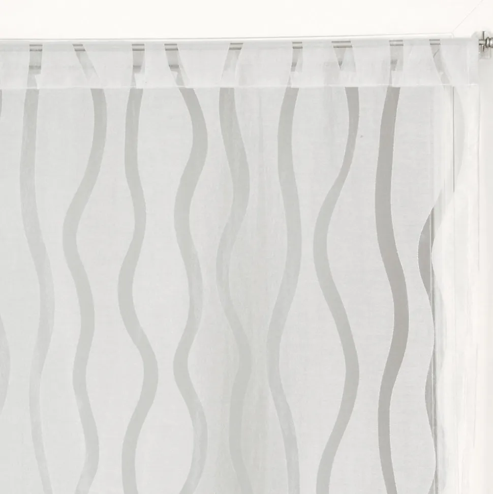 Paire de voilages dévoré passe-tringle 60x160cm blanc Dylrev pour un intérieur élégant