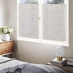 Paire de Voilages Effet Lin Imprimé Gomme 60x160cm - Élégance Grise Dylrev