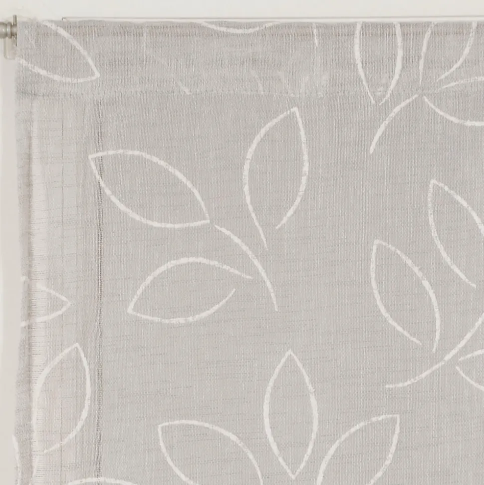 Paire de Voilages Effet Lin Imprimé Gomme 60x160cm - Élégance Grise Dylrev