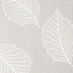 Paire de voilages imprimé gomme, vitrage finition passe-tringle, 60x90cm prêts à poser, blanc.