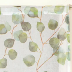 Paire de Voilages Imprimés Feuilles Vert 60x160cm - Finition Passe-Triangle