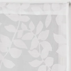 Paire de voilages imprimés feuilles naturels 60x160cm avec finition passe-tringle