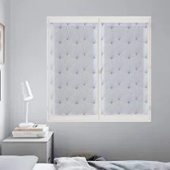 Paire de Voilages Imprimés Géométriques en Bleu - 60x160cm, Finition Passe-Tringle