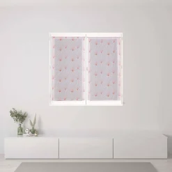 Paire de Voilages Imprimés Géométriques 60x160cm en Terracotta.