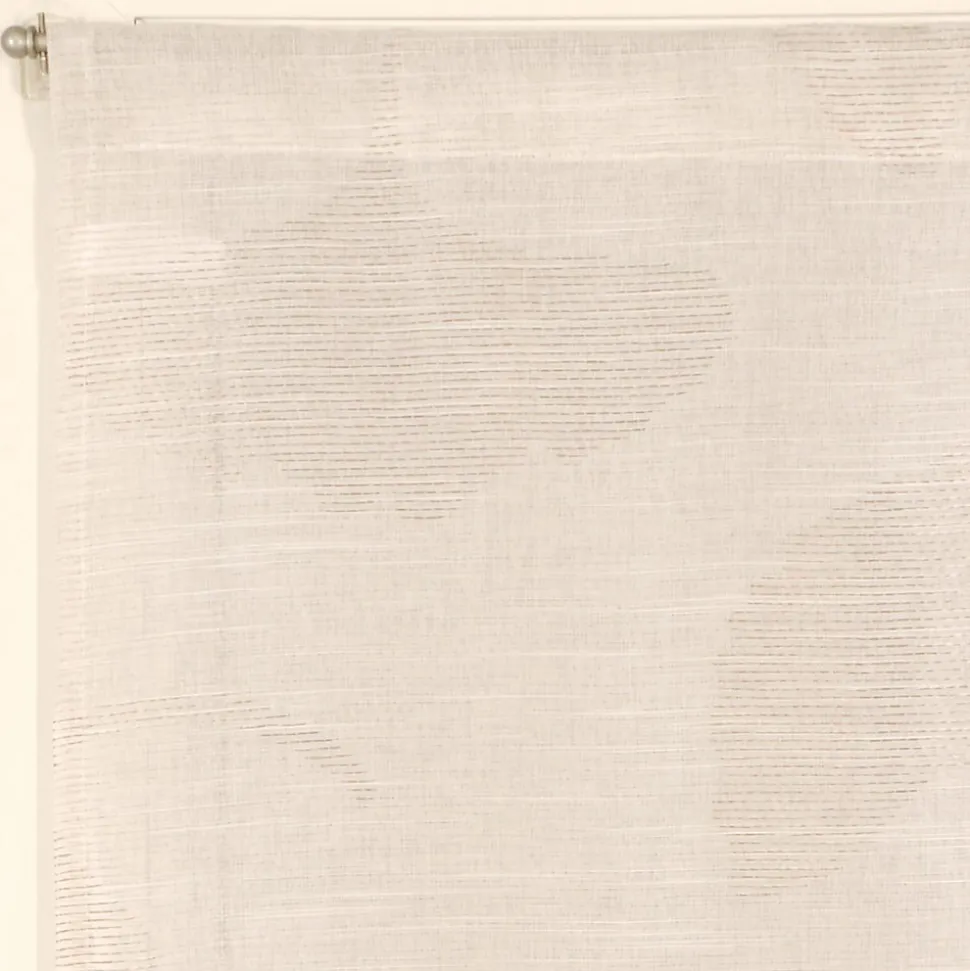 Paire de Voilages Jacquard Fleurs de Ginkgo 60x120cm en Galet.
