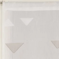 Paire de Voilages Jacquard Beige Triangulaire 60x120cm - Finition Passe-Tringle