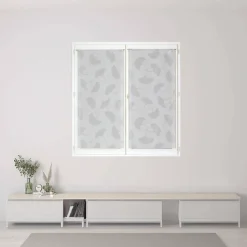 Paire de Voilages Jacquard Ginkgo 60x90cm - Finition Passe-Tringle, Gris