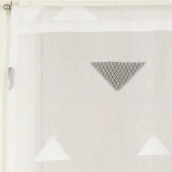 Paire de Voilages Jacquard Triangulaire 60x120cm Gris - Finition Passe-Tringle