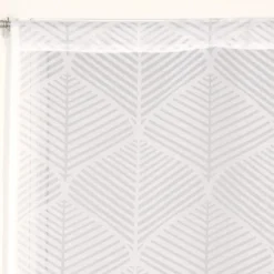 Paire de Voilages losanges blanc 60x120cm avec finition passe-tringle.