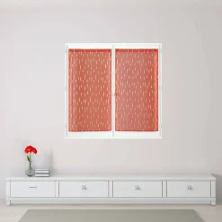 Paire de voilages métallisés terracotta 60x120cm prêts à poser