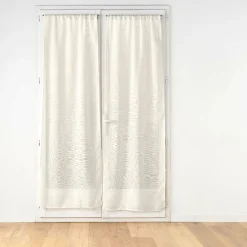 Paire de voilages passe-tringle 2 x 70 x 240 cm Effet lin tissé HALTONA -