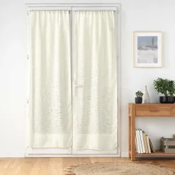 Paire de voilages passe-tringle 2 x 70 x 240 cm Effet lin tissé HALTONA -
