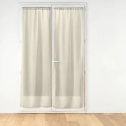 Paire de voilages passe-tringle 2 x 70 x 240 cm Voile tissé CARLIN Beige