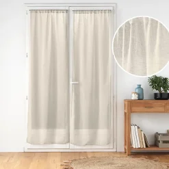 Paire de voilages passe-tringle 2 x 70 x 240 cm Voile tissé CARLIN Beige