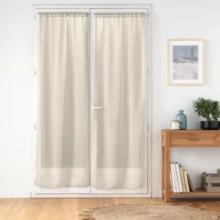 Paire de voilages passe-tringle 2 x 70 x 240 cm Voile tissé CARLIN Beige