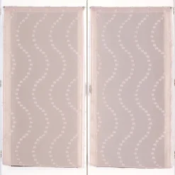 Paire de Voilages Petits-Nœuds Vieux-Rose 60x120cm - Finition Passe-Tringle