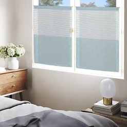 Paire de voilages étamine rayée céladon 60x90cm pour une décoration élégante
