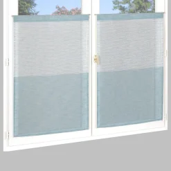 Paire de voilages étamine rayée céladon 60x90cm pour une décoration élégante
