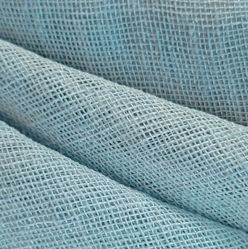 Paire de Voilages Étamine Unie avec Œillets Métal - 60x90cm - Bleu Ardoise.