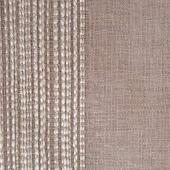 Paire de voilages taupe à fines rayures, 45x160cm, prêts à poser avec finition passe-tringle