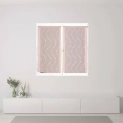 Paire de Voilages Vieux-Rose avec Petits Nœuds - Finition Passe-Tringle 60x90cm