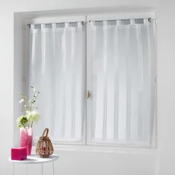 Paire de voile rayures 60 x 160 cm Bandas Jacquard blanc