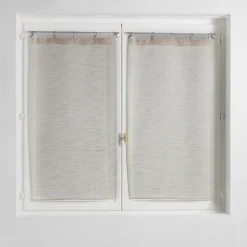 Paire droite anneaux 2 x 60 x 120 cm voile tisse milza Beige