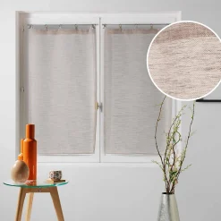 Paire droite anneaux 2 x 60 x 120 cm voile tisse milza Beige