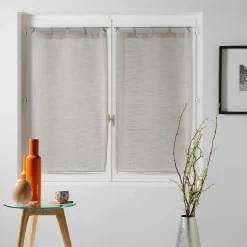 Paire droite anneaux 2 x 60 x 120 cm voile tisse milza Beige