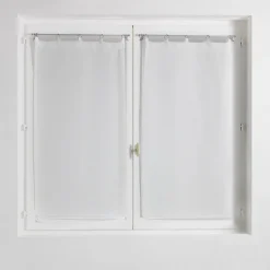 Paire droite anneaux 2 x 60 x 160 cm voile tisse milza Blanc