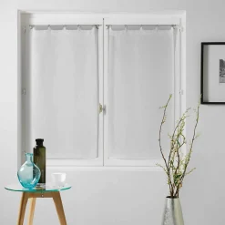 Paire droite anneaux 2 x 60 x 160 cm voile tisse milza Blanc