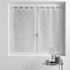 Paire droite passants 2 x 60 x 160 cm voile sablé brodé Olympia Gris